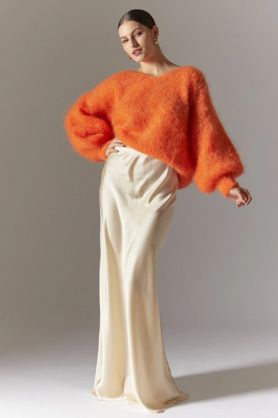 Milana LS Mohair Knit Burnt Orange