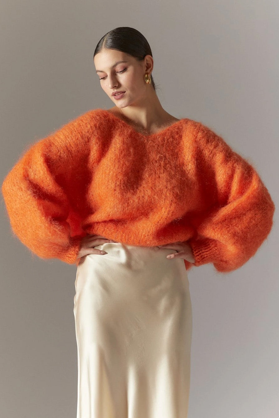 Milana LS Mohair Knit Burnt Orange