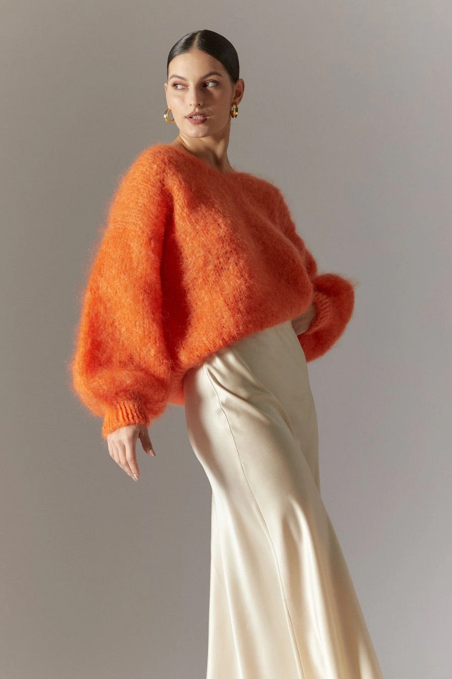 Milana LS Mohair Knit Burnt Orange