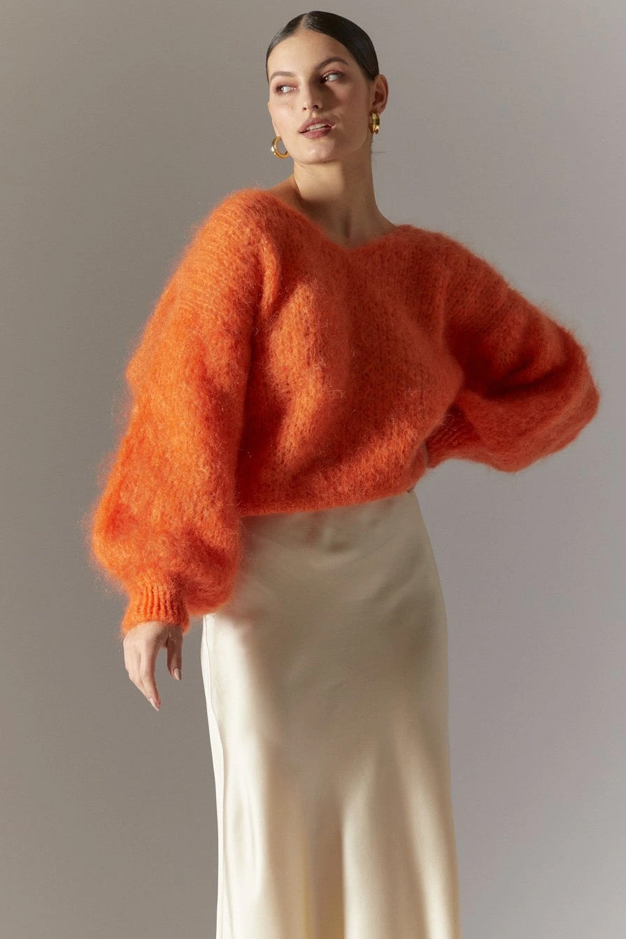 Milana LS Mohair Knit Burnt Orange