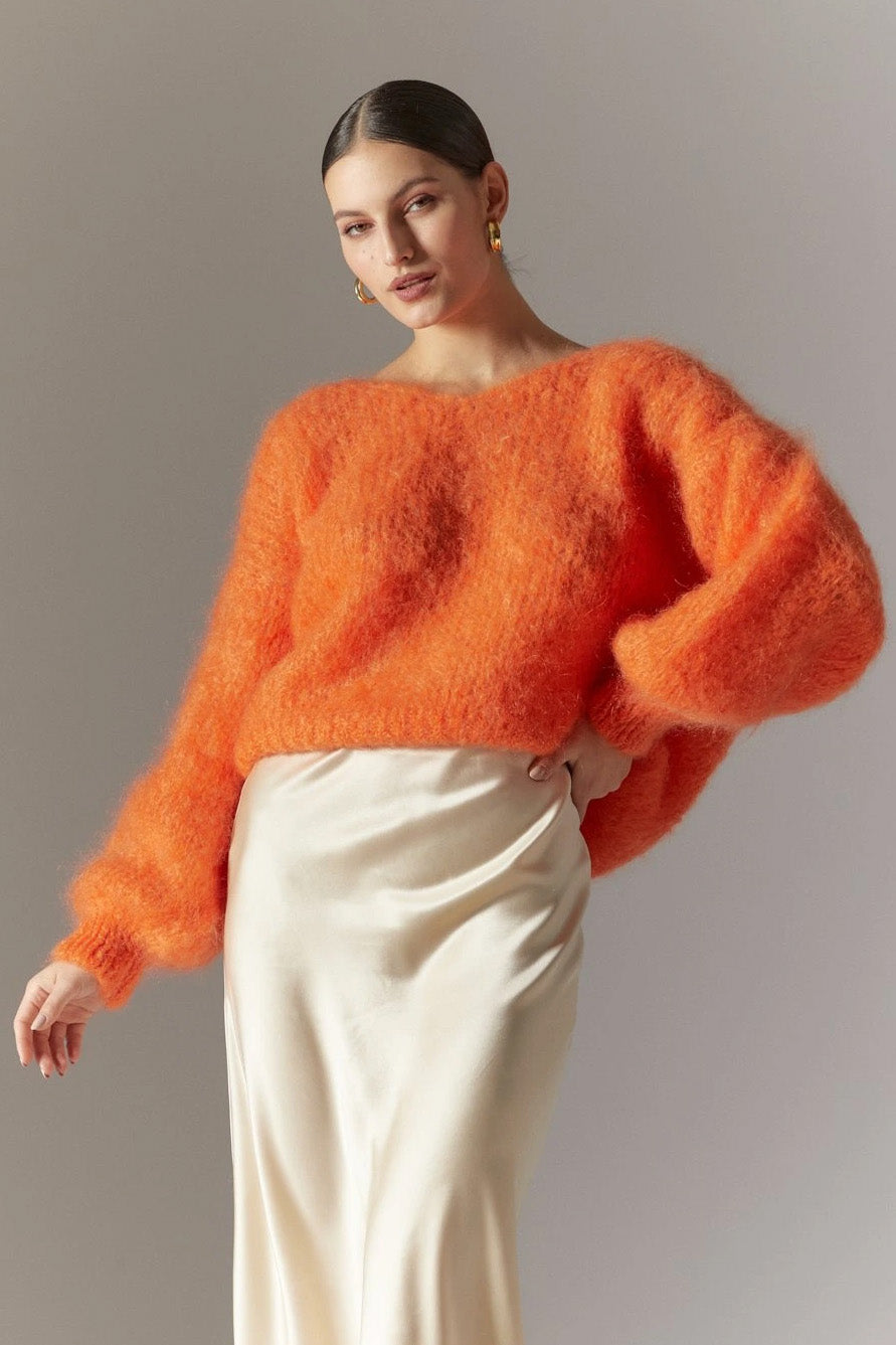 Milana LS Mohair Knit Burnt Orange