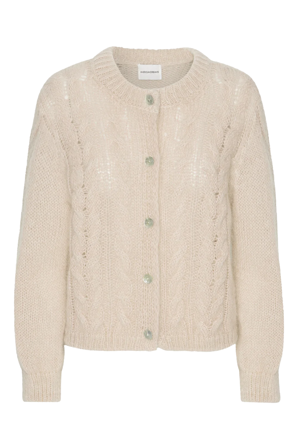 Frankie Cable Knit Cardigan Beige