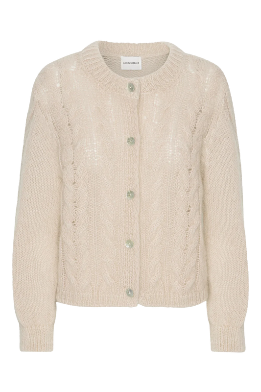 Frankie Cable Knit Cardigan Beige
