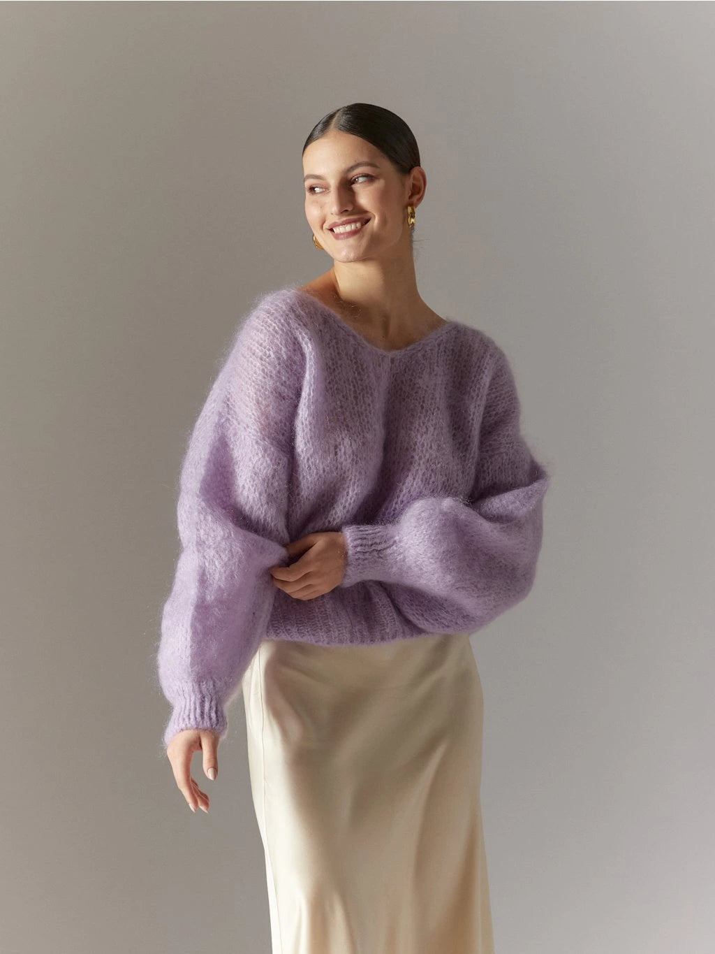 Milana LS Mohair Knit Lilac