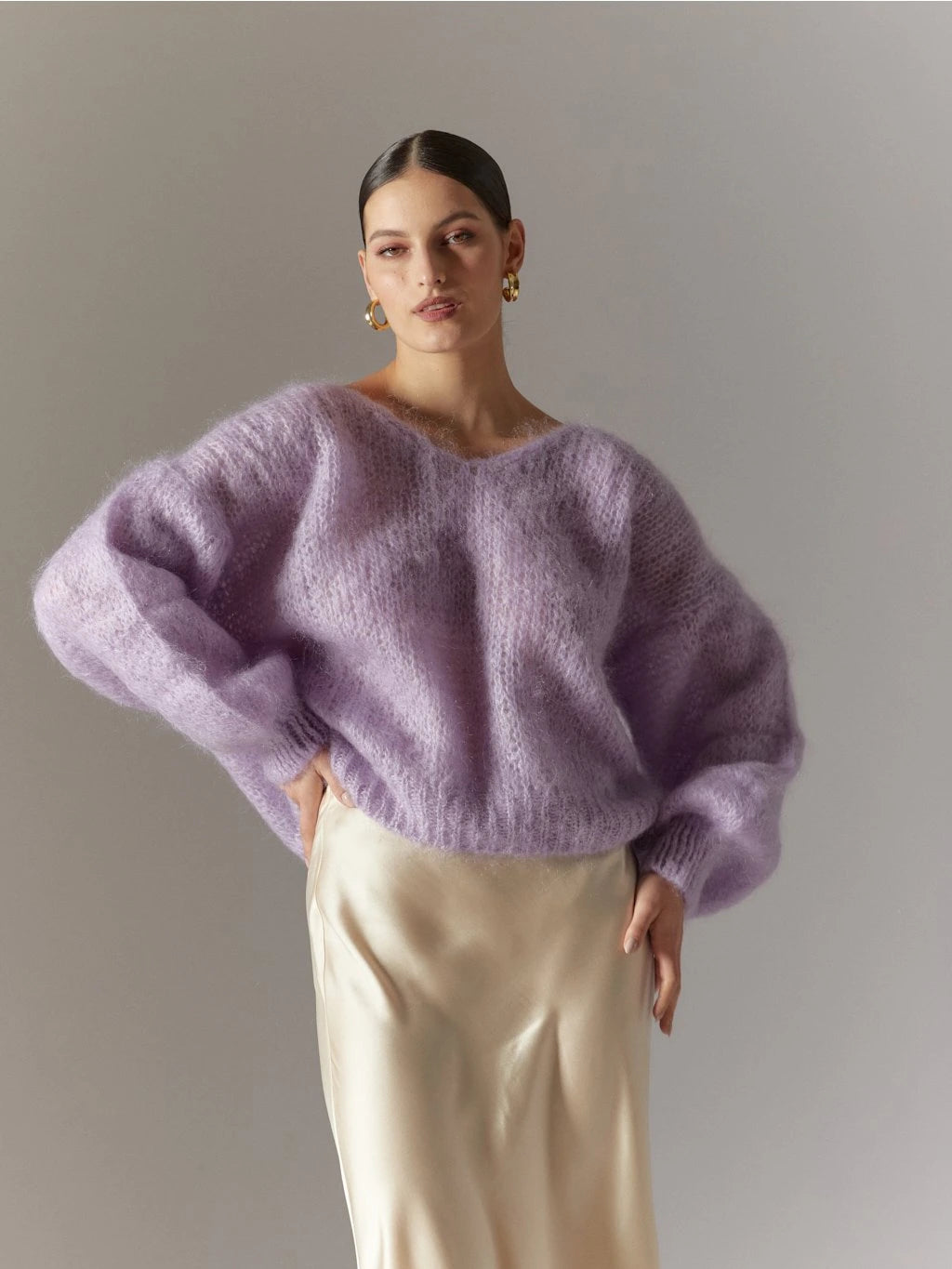 Milana LS Mohair Knit Lilac