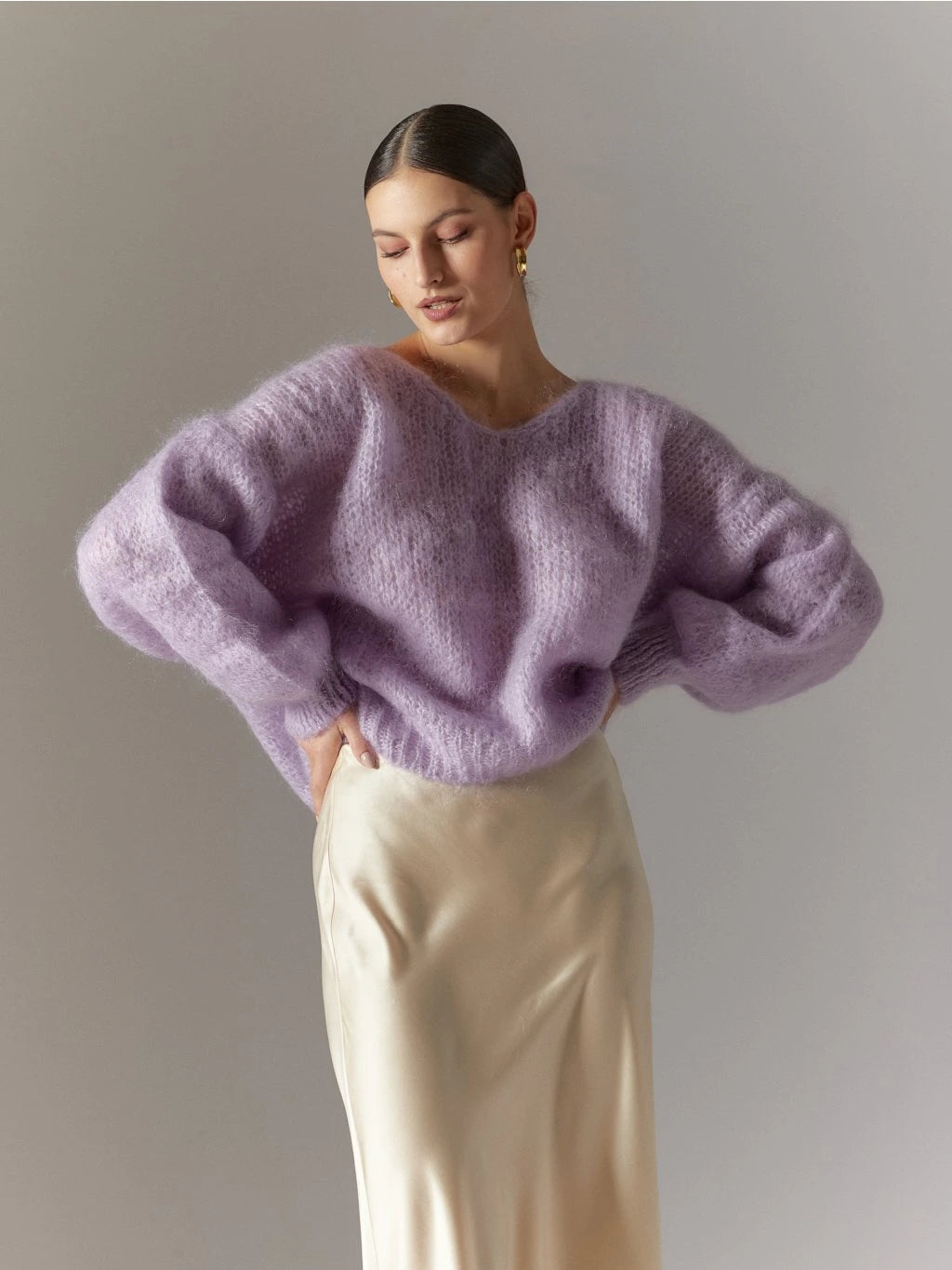 Milana LS Mohair Knit Lilac