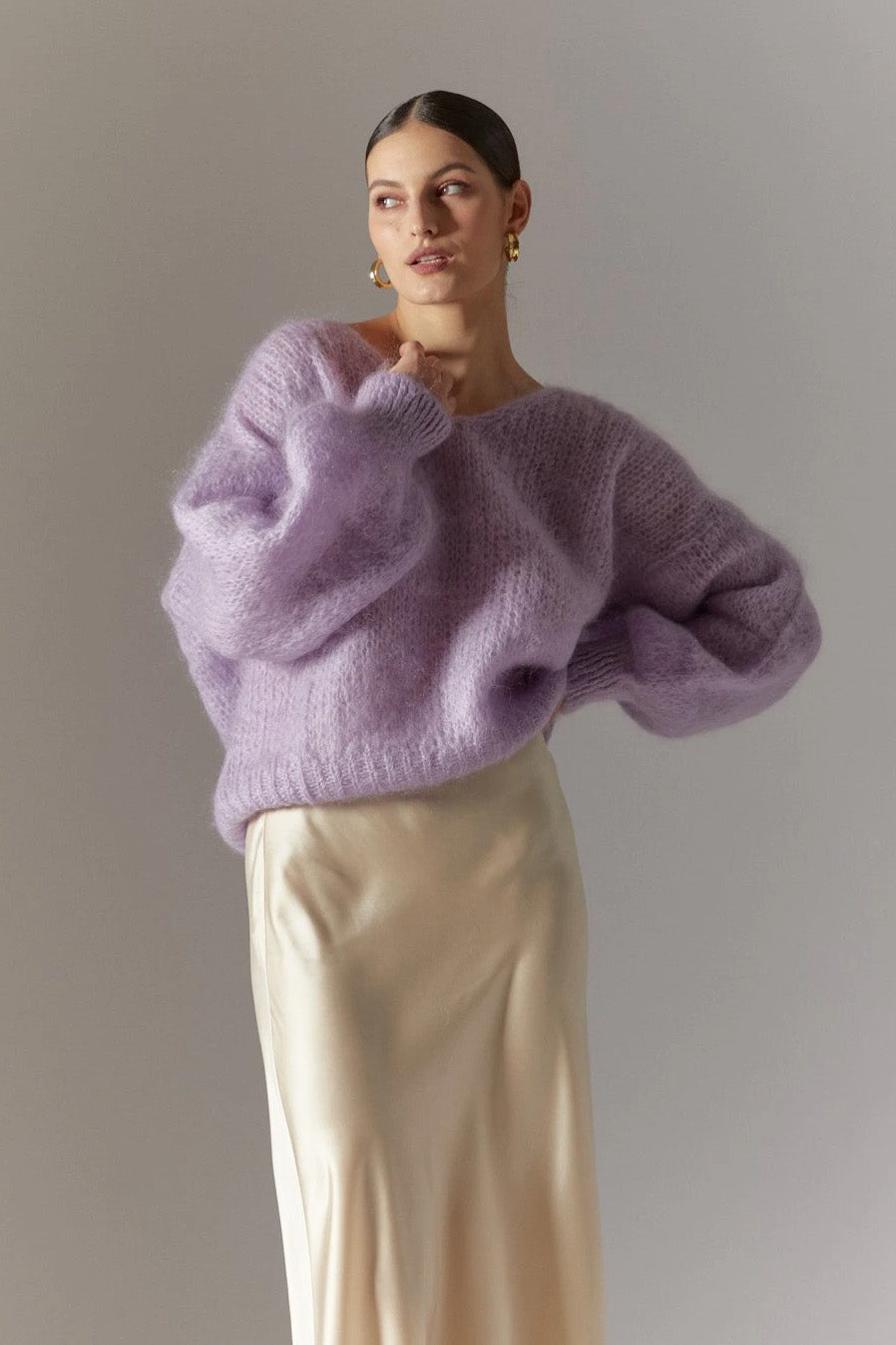 Milana LS Mohair Knit Light Purple