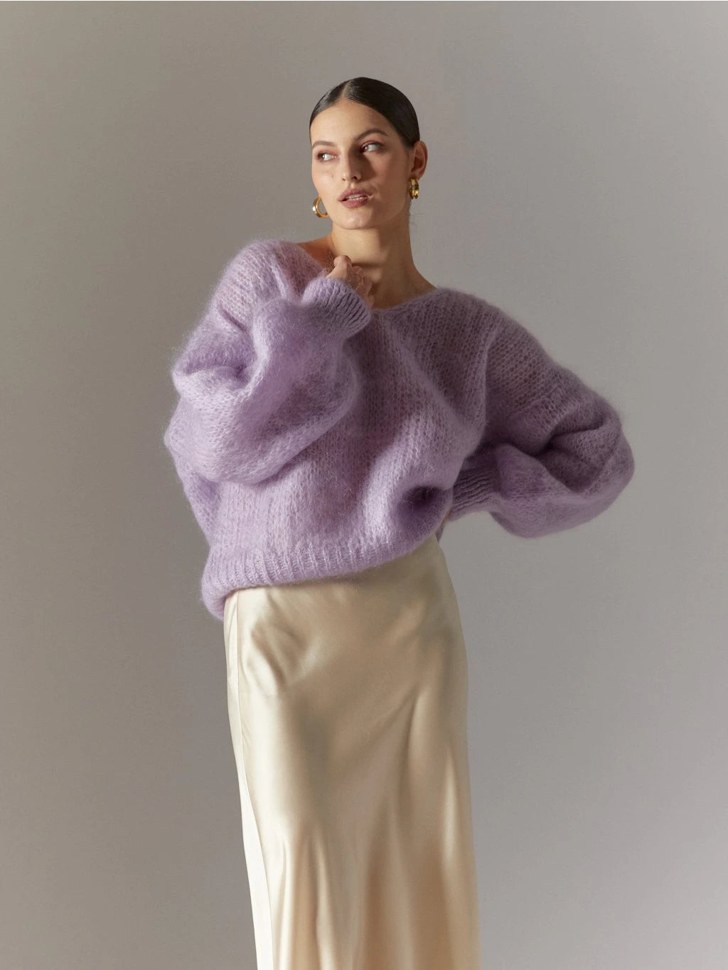 Milana LS Mohair Knit Lilac