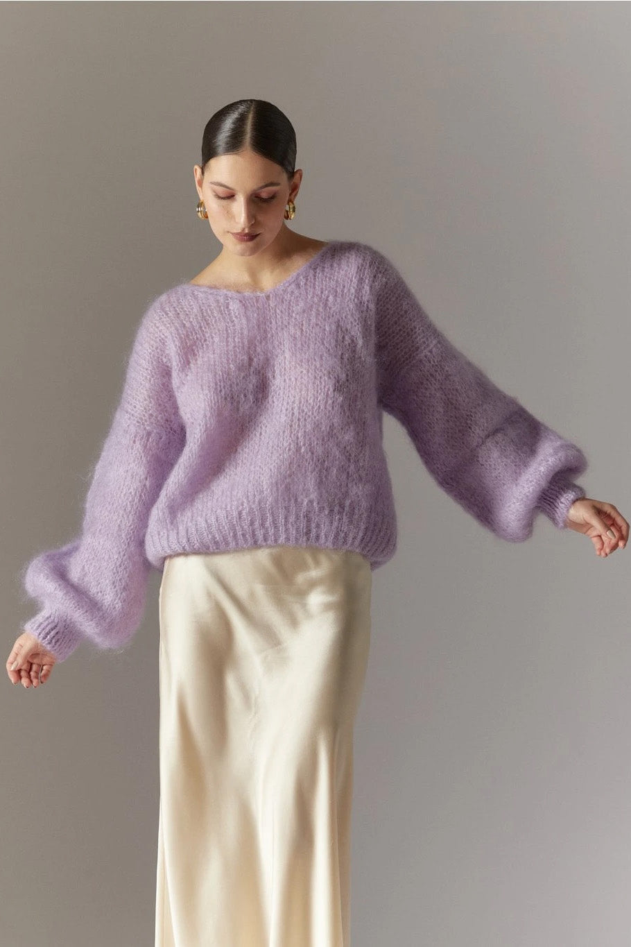 Milana LS Mohair Knit Light Purple