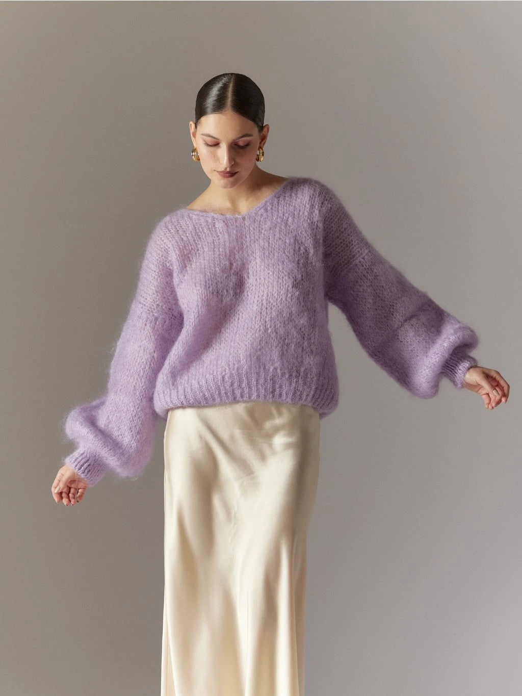 Milana LS Mohair Knit Lilac