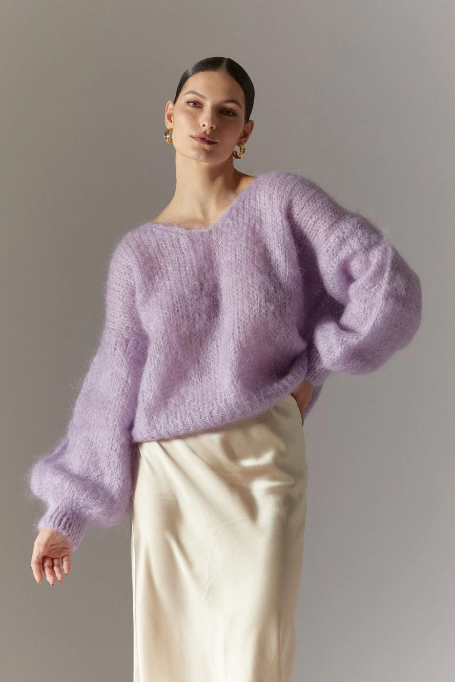 Milana LS Mohair Knit Light Purple