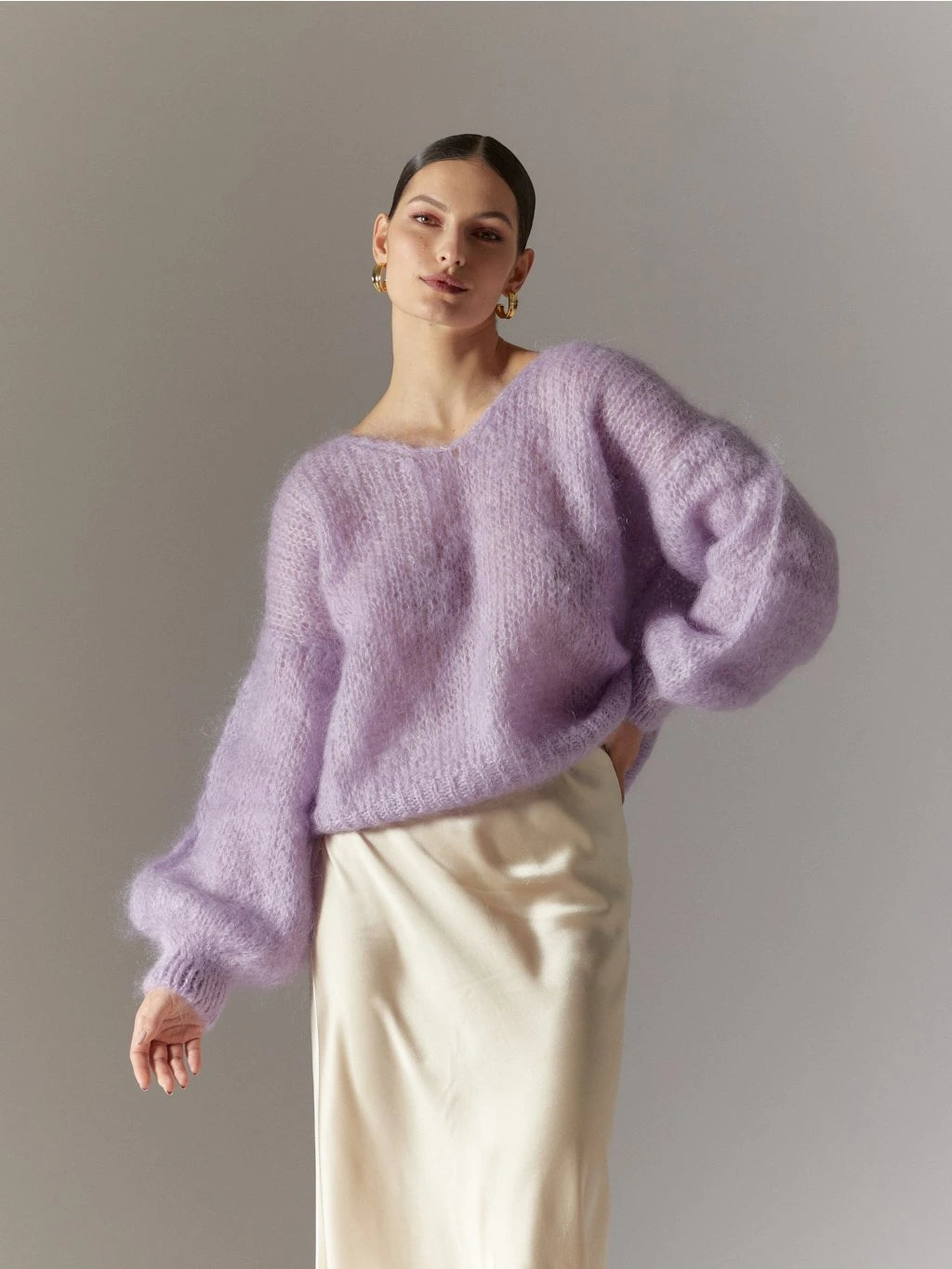 Milana LS Mohair Knit Lilac