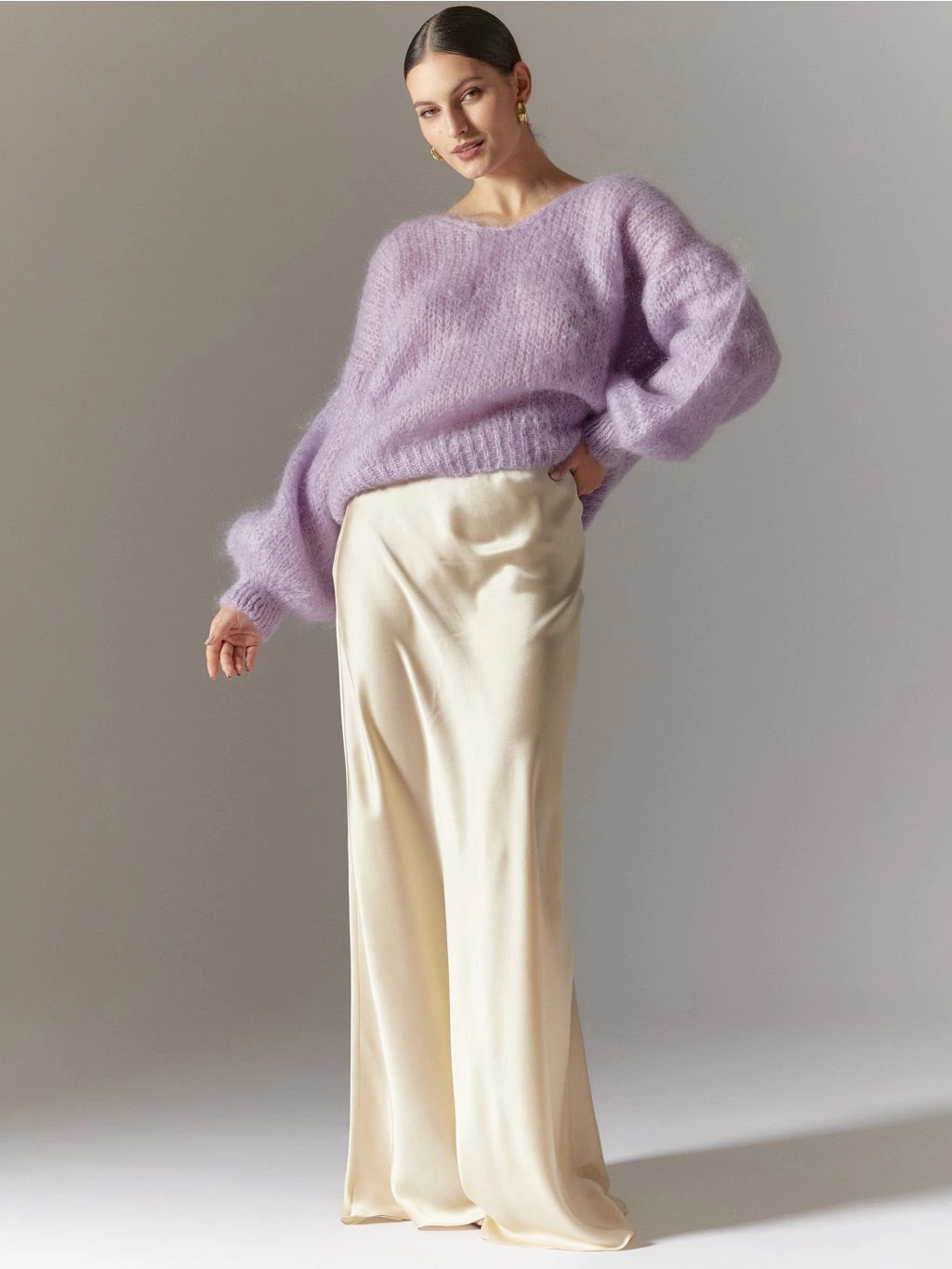 Milana LS Mohair Knit Lilac