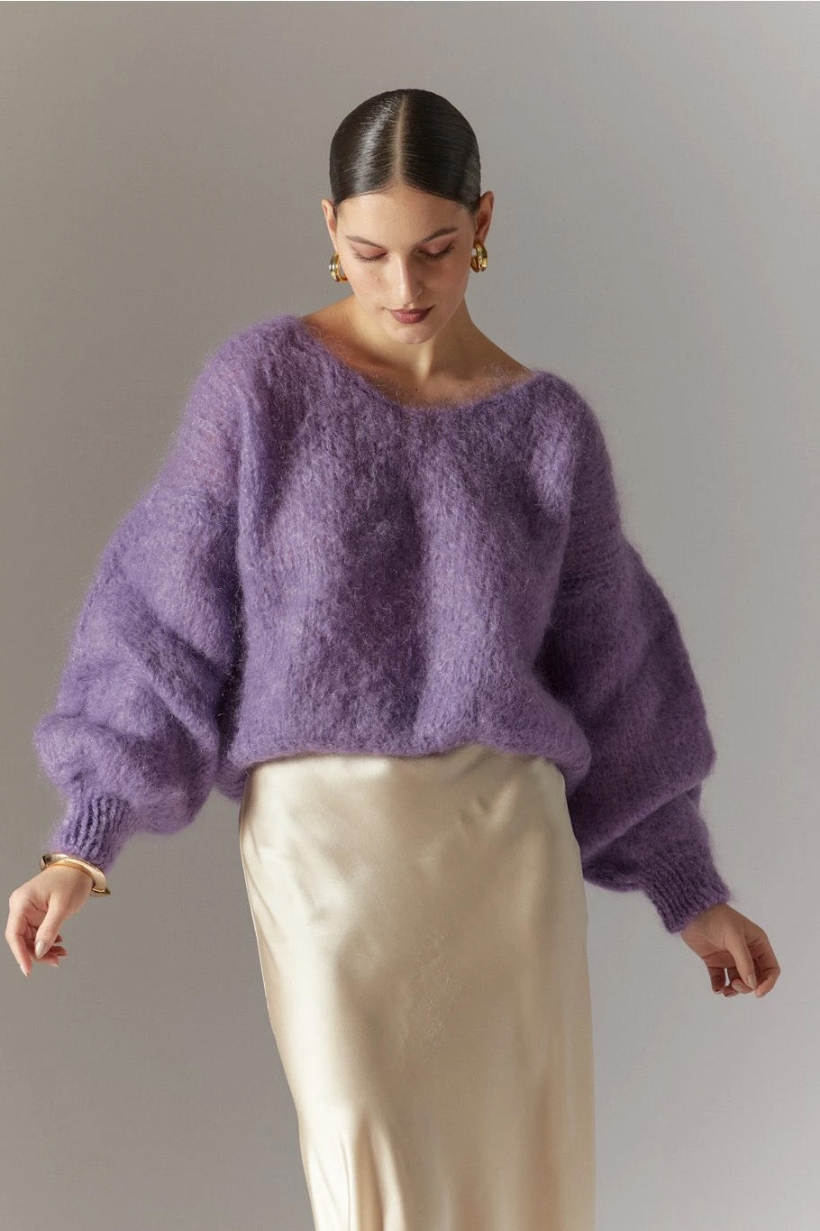 Milana LS Mohair Knit Lilac