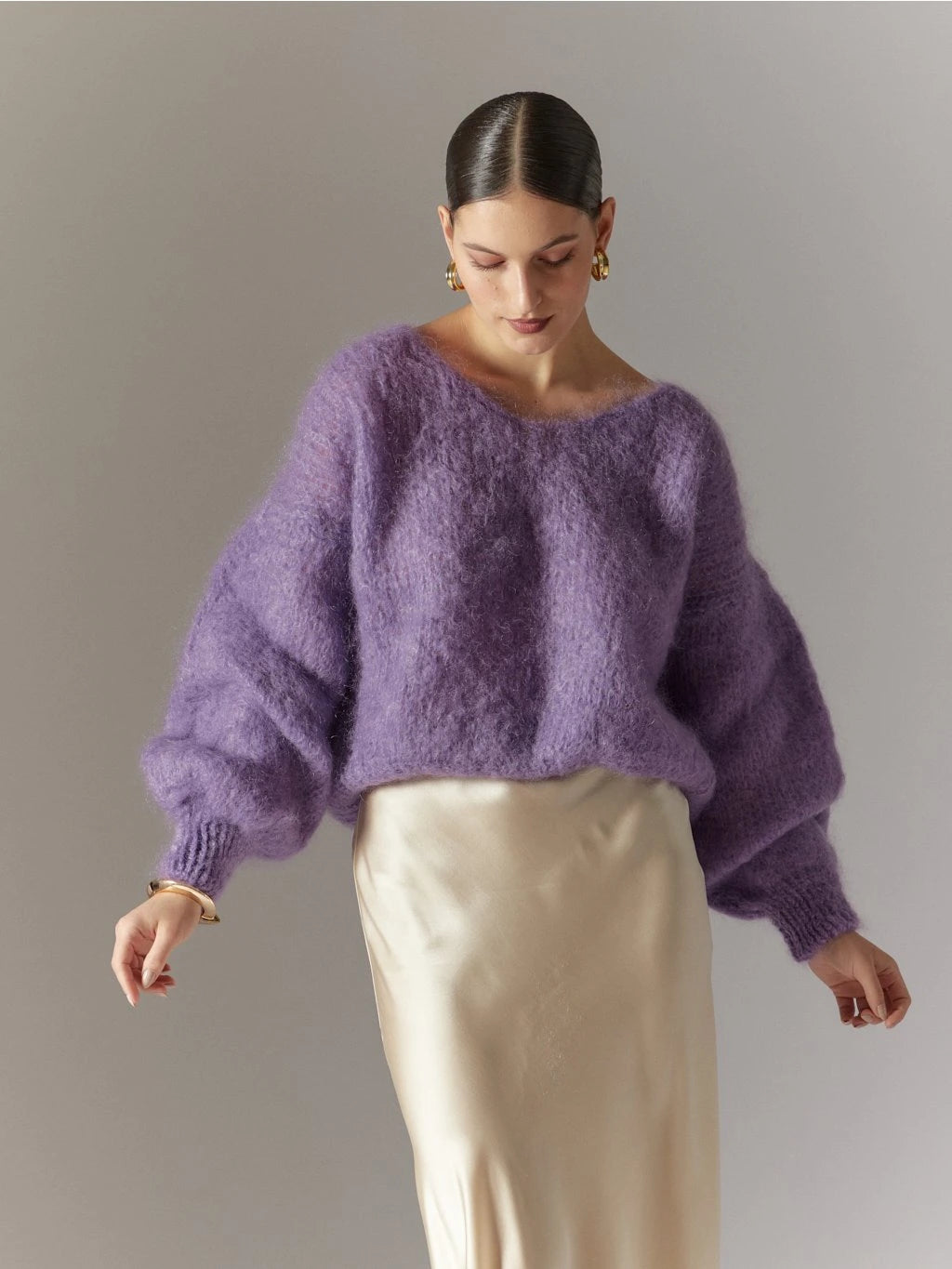 Milana LS Mohair Knit Lilac