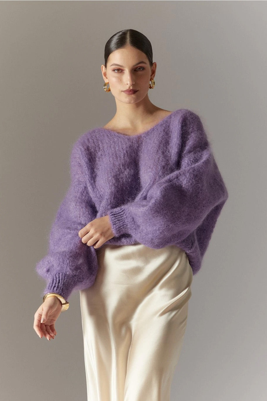 Milana LS Mohair Knit Lilac