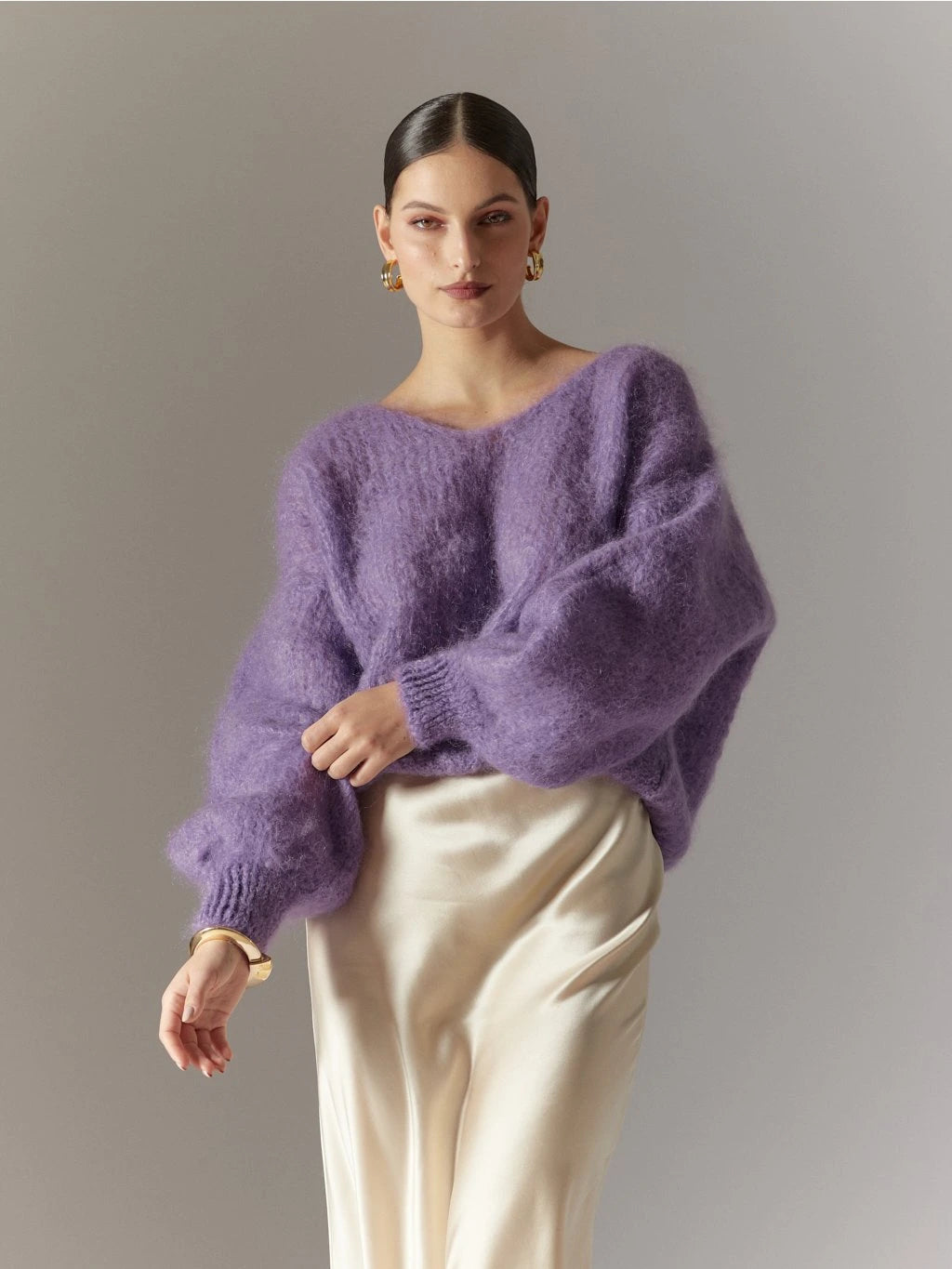 Milana LS Mohair Knit Lilac