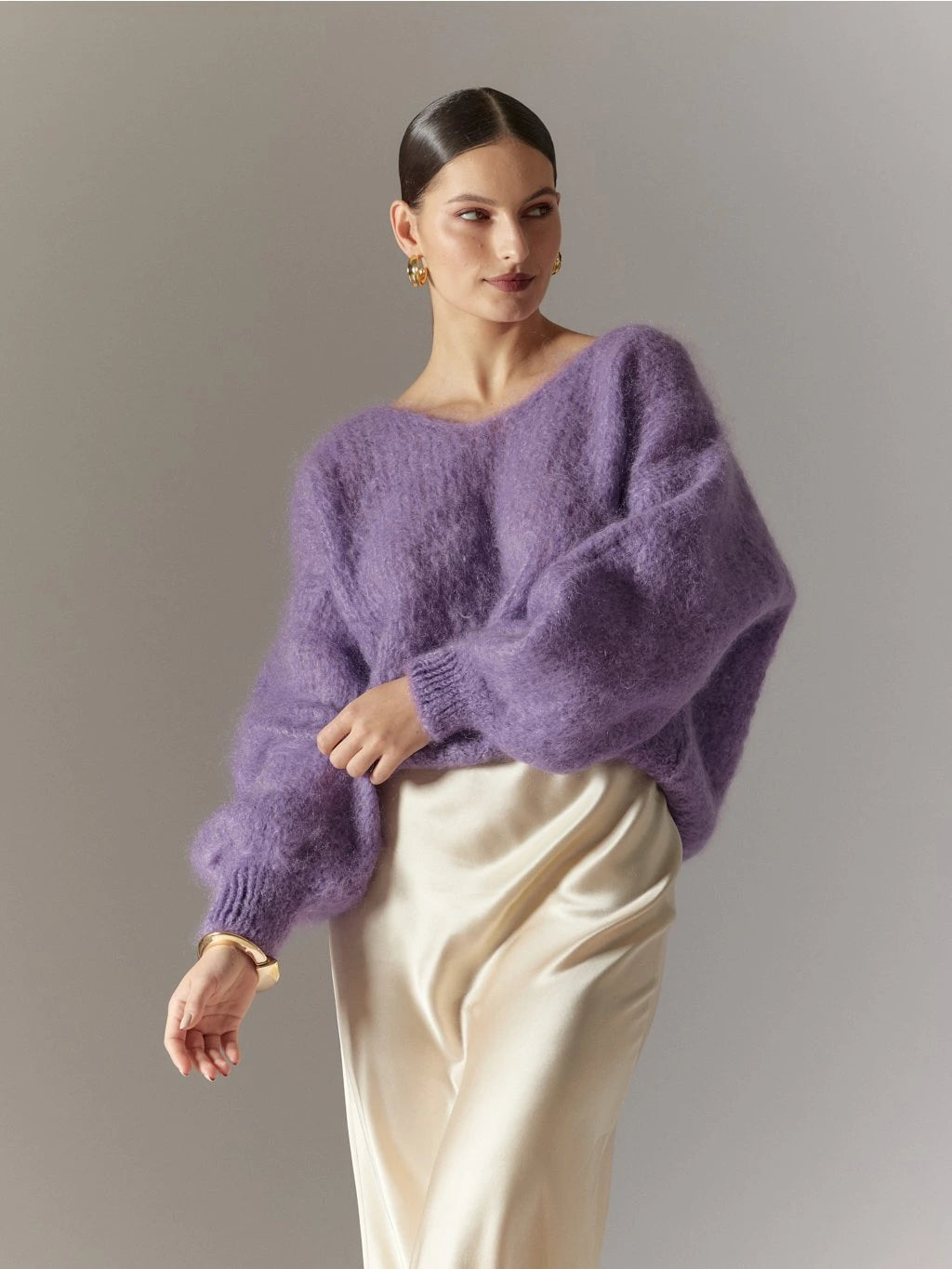 Milana LS Mohair Knit Lilac