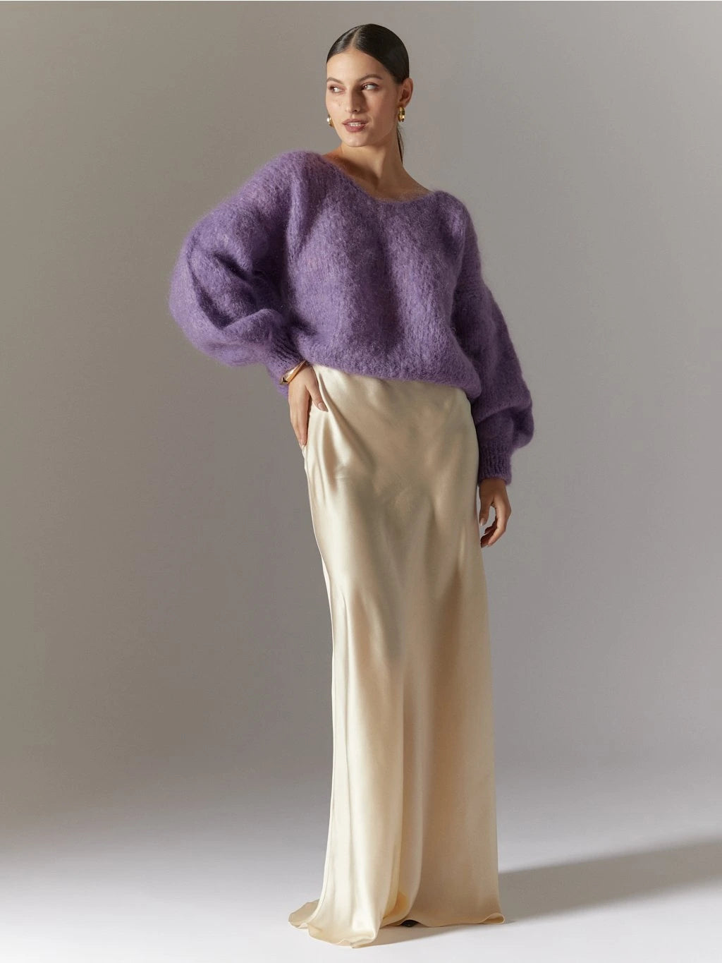 Milana LS Mohair Knit Lilac