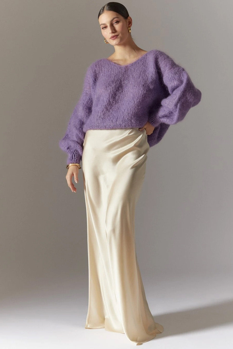 Milana LS Mohair Knit Lilac