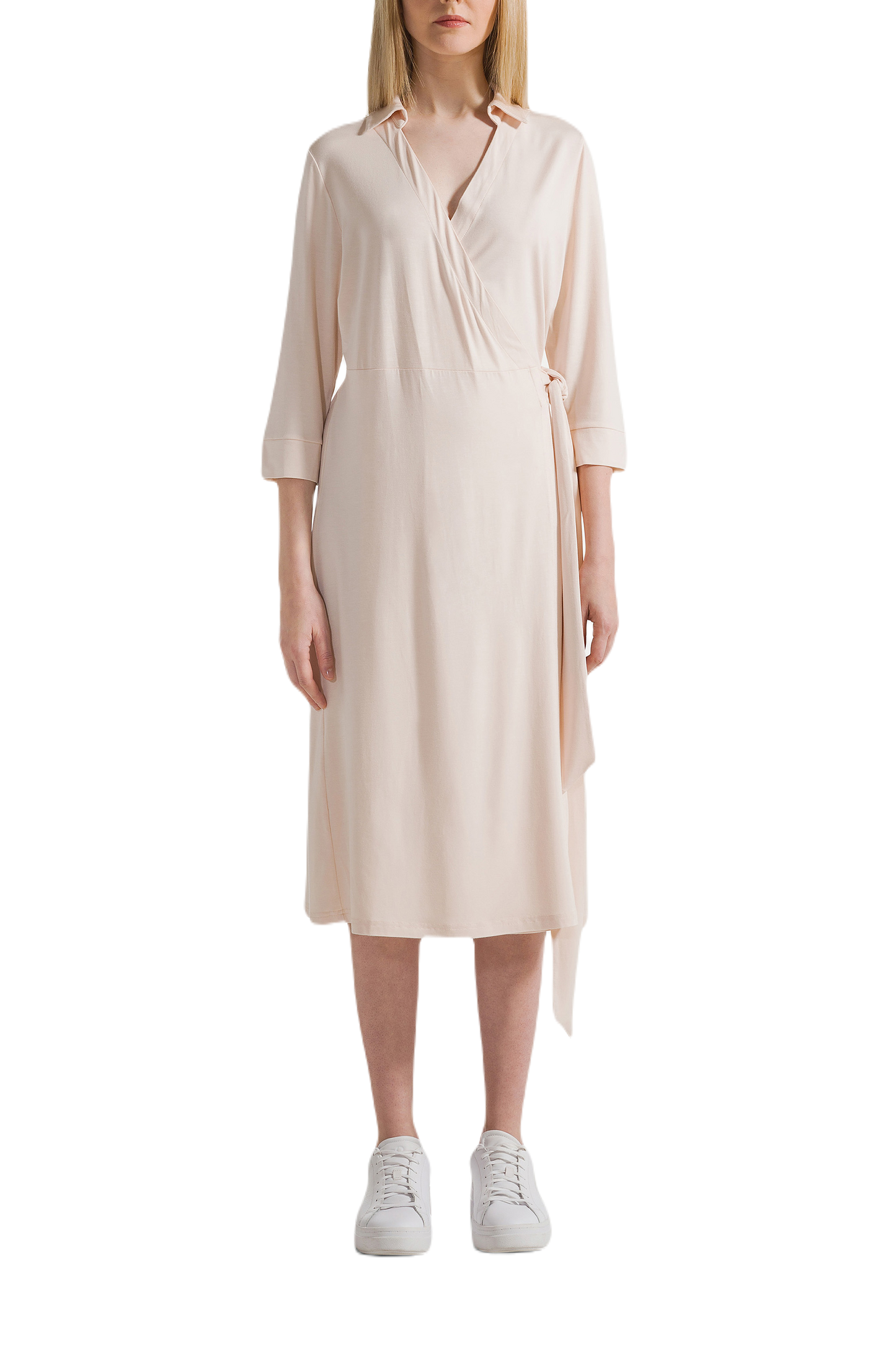 Gabe Half Sleeves Dress Midi Sand