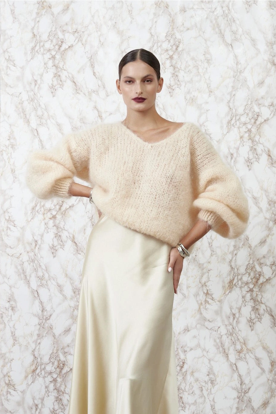 Milana LS Mohair Knit Almond