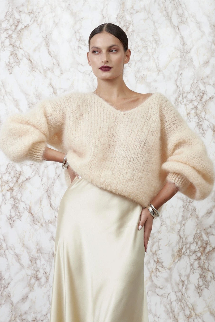 Milana LS Mohair Knit Almond