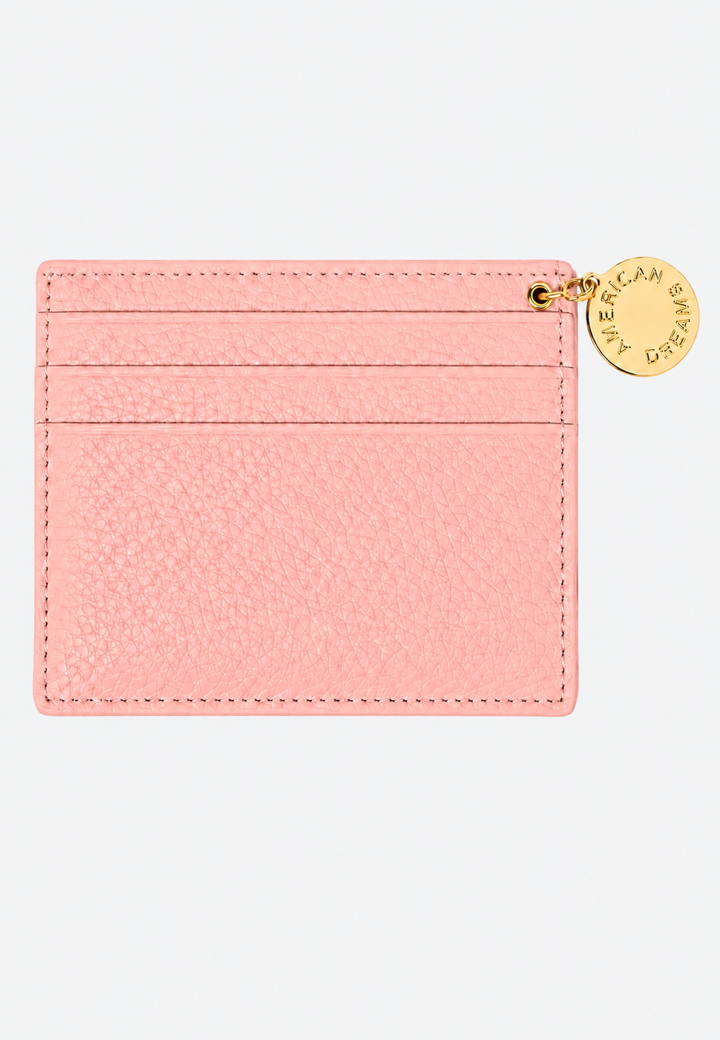 Signature Card Holder Leather with Charm Light Pink