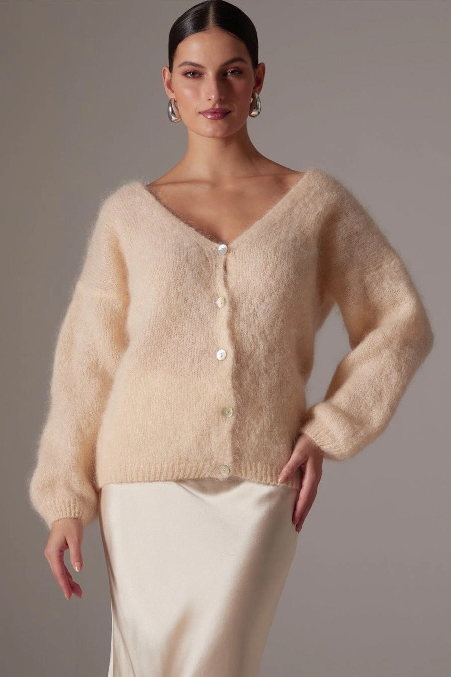 Cornelia LS Cardigan Almond