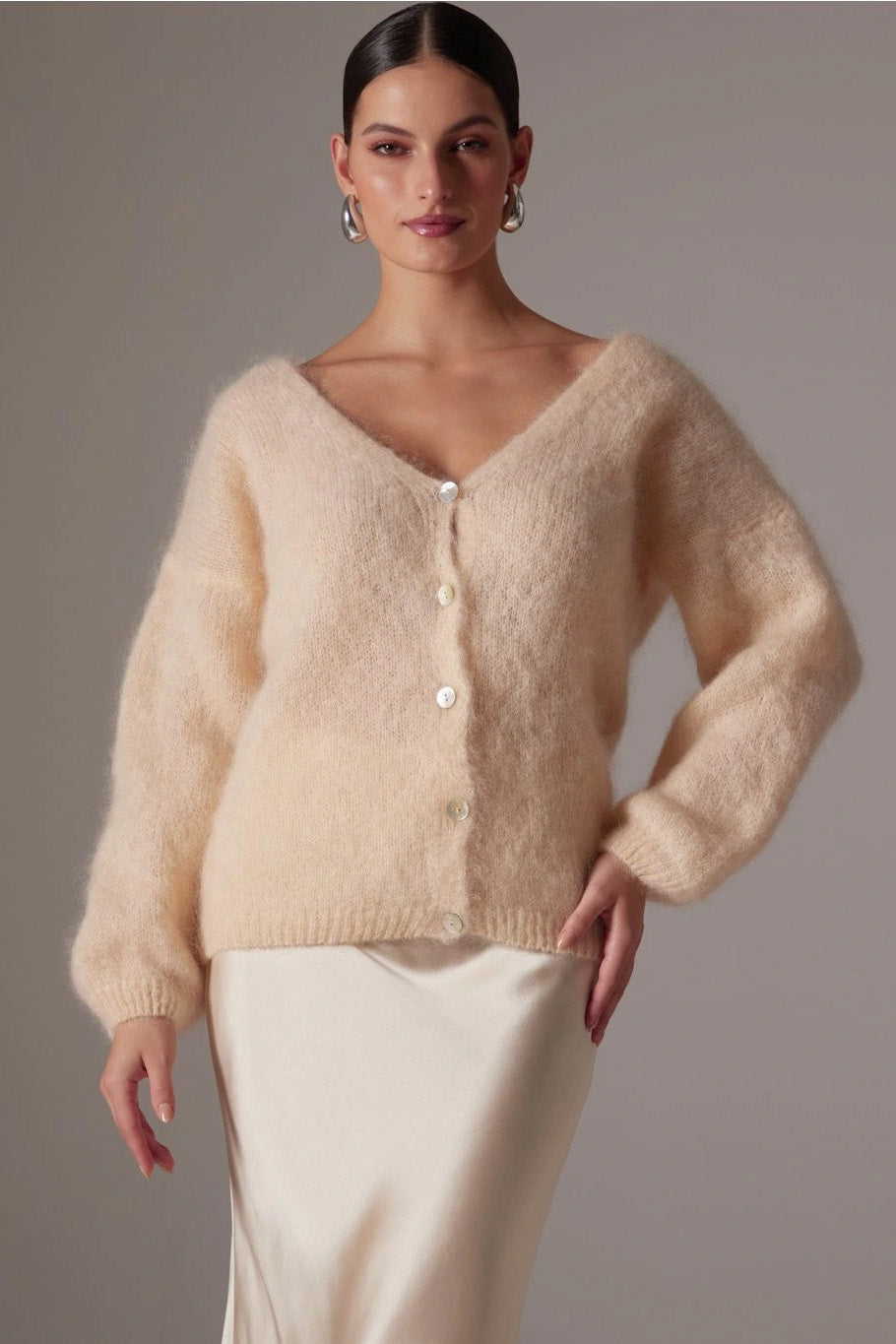 Cornelia LS Cardigan Almond