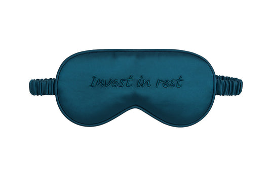 Cheri Silk Sleeping Mask Teal Blue