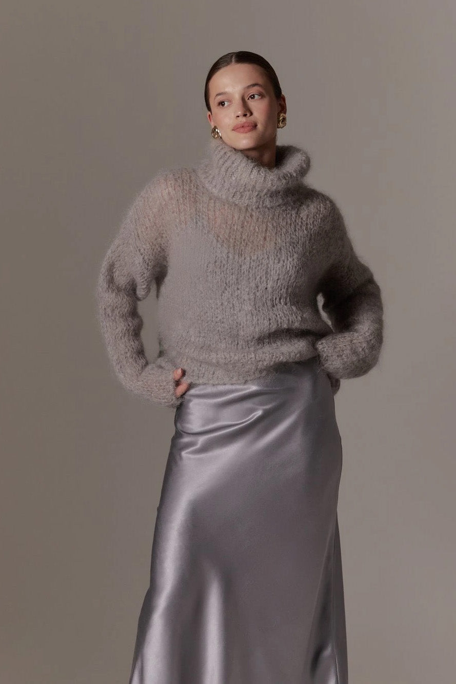 Livia LS Roll Neck Pullover Grey