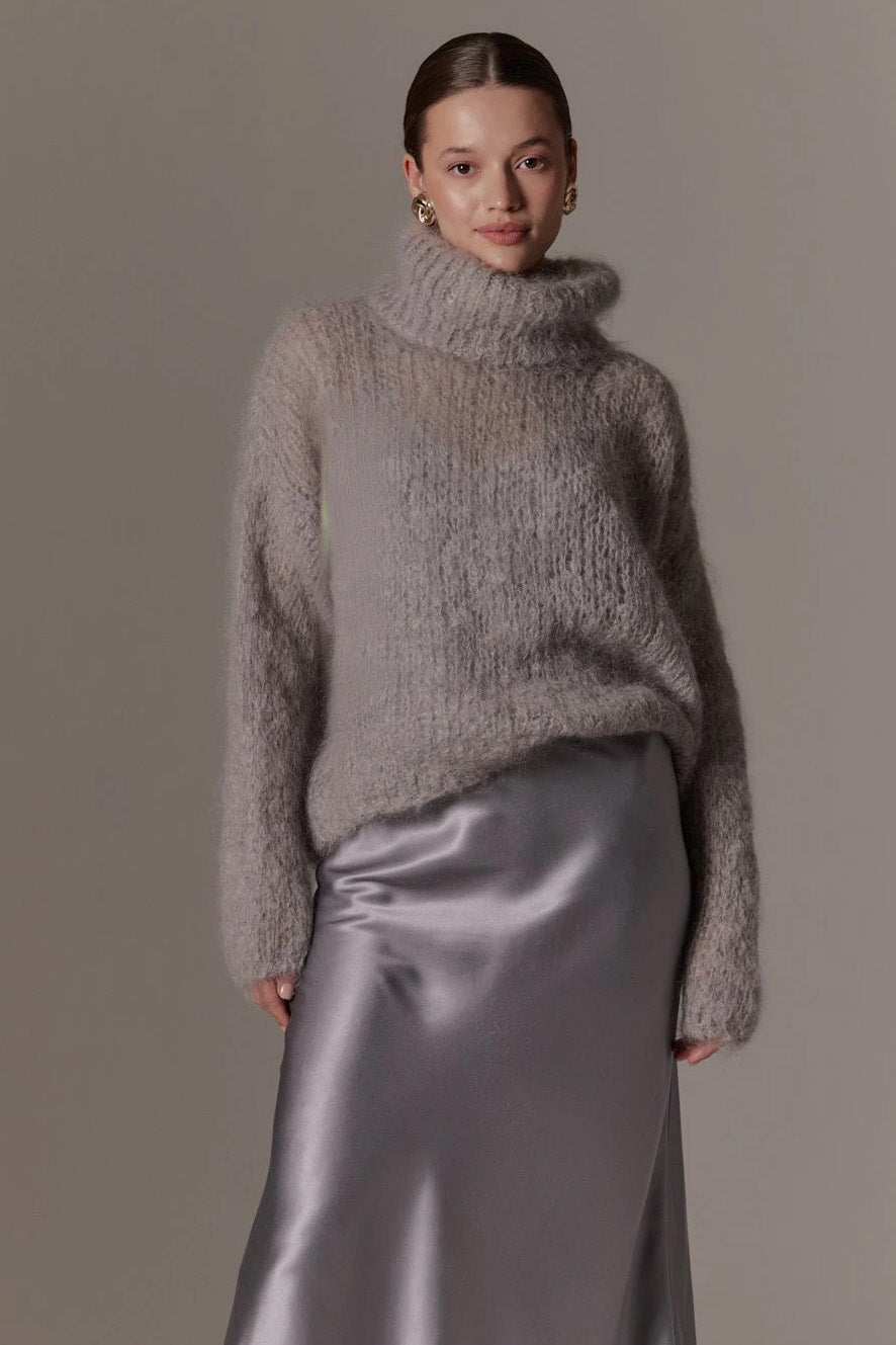 Livia LS Roll Neck Pullover Grey