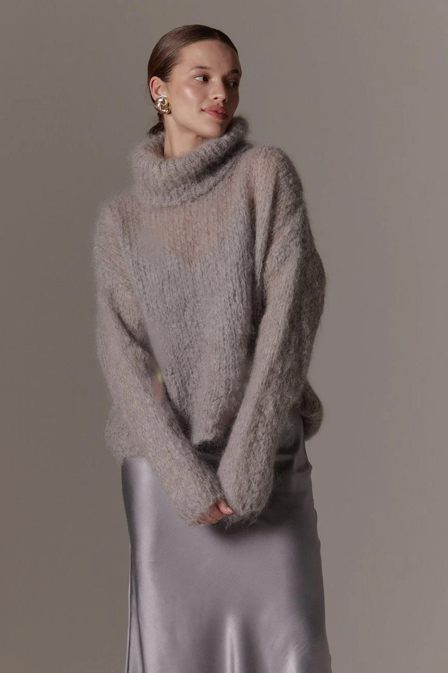 Livia LS Roll Neck Pullover Grey