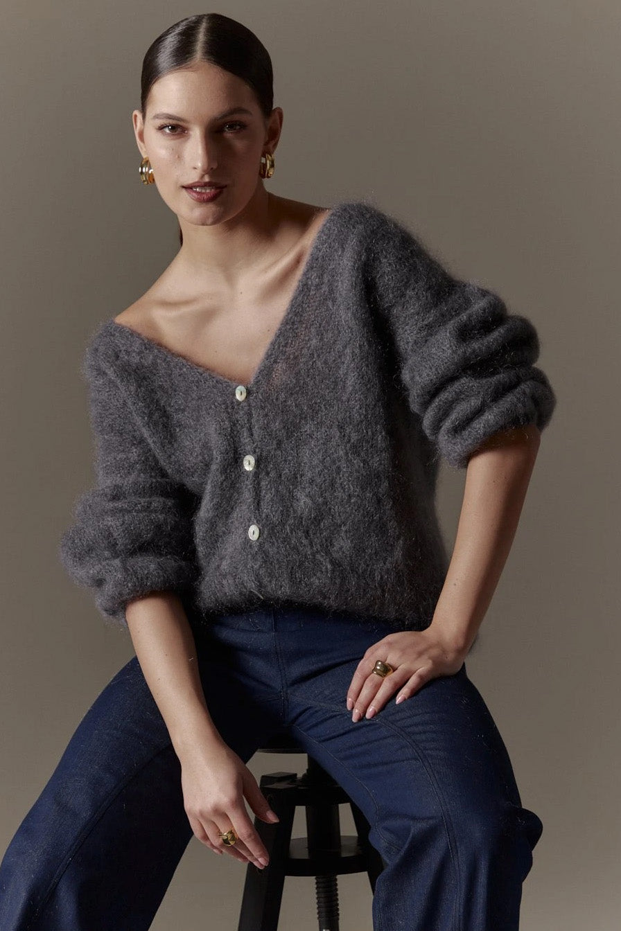 Cornelia LS Cardigan Anthracite Grey