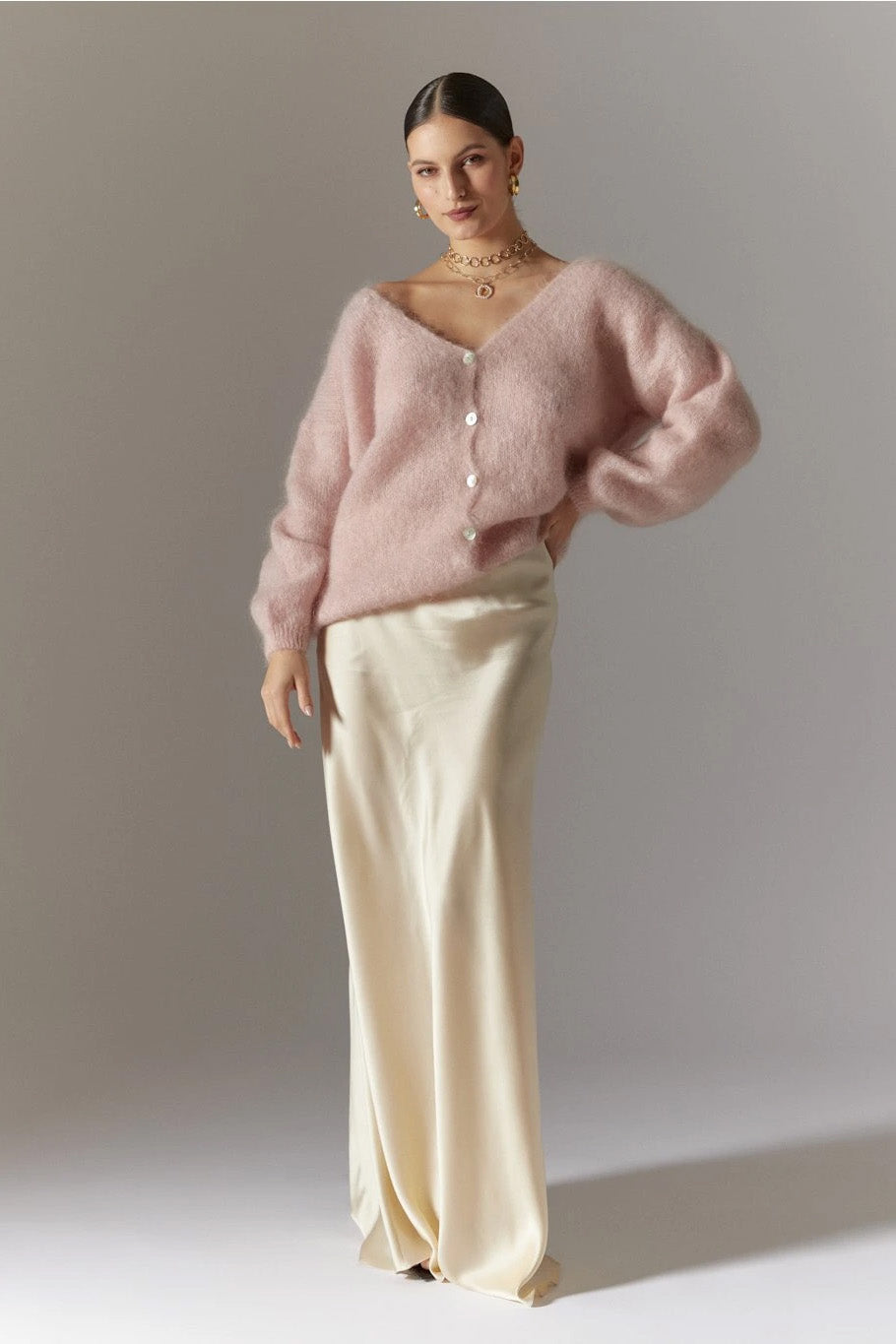 Cornelia LS Cardigan Light Pink