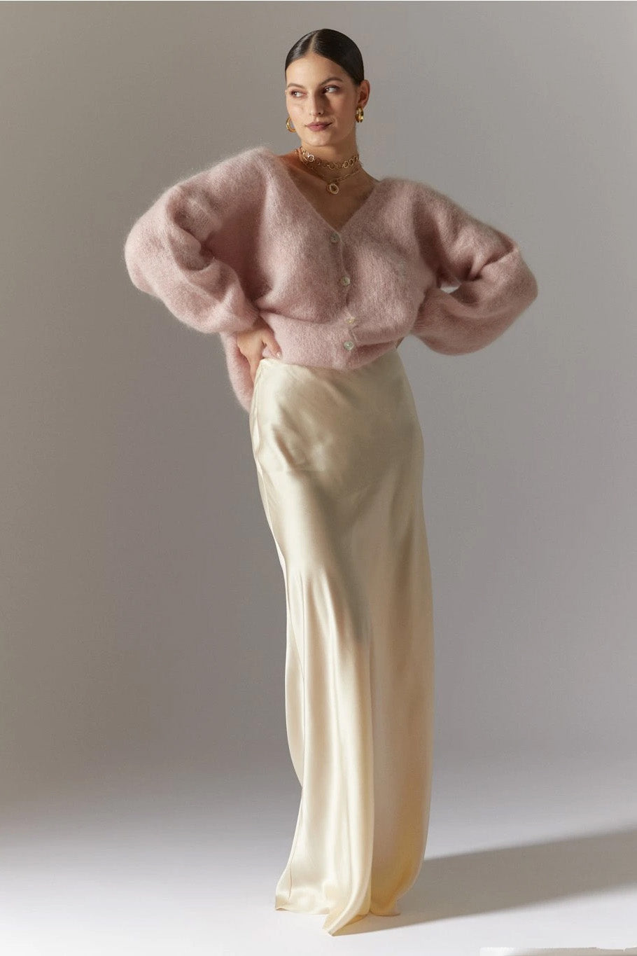 Cornelia LS Cardigan Light Pink