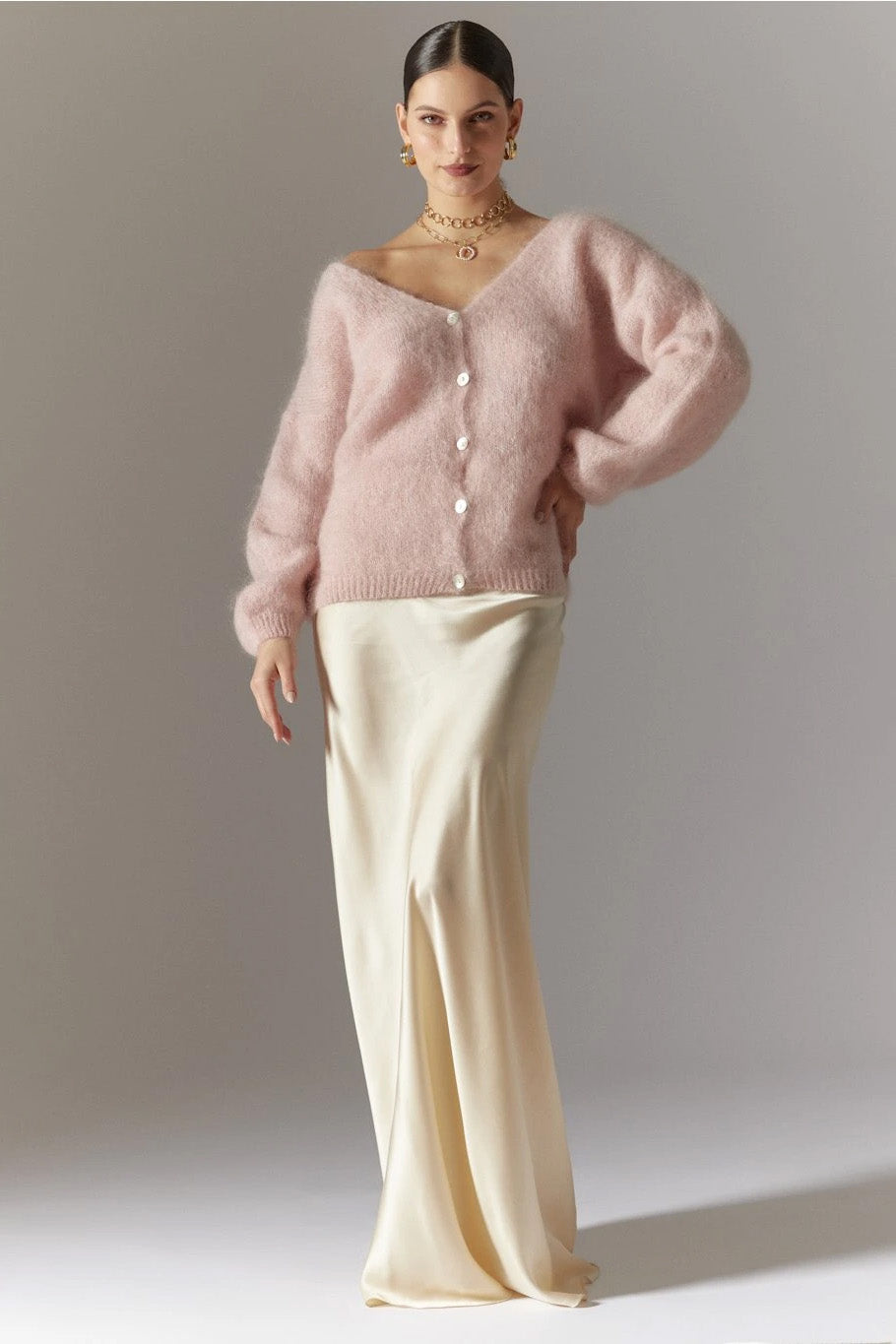 Cornelia LS Cardigan Light Pink