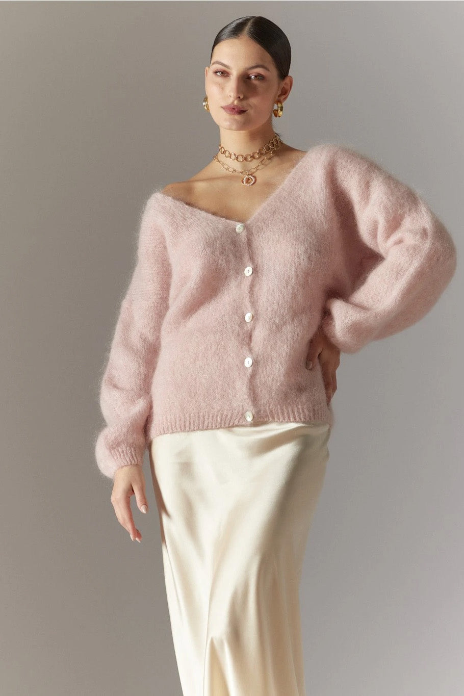 Cornelia LS Cardigan Light Pink