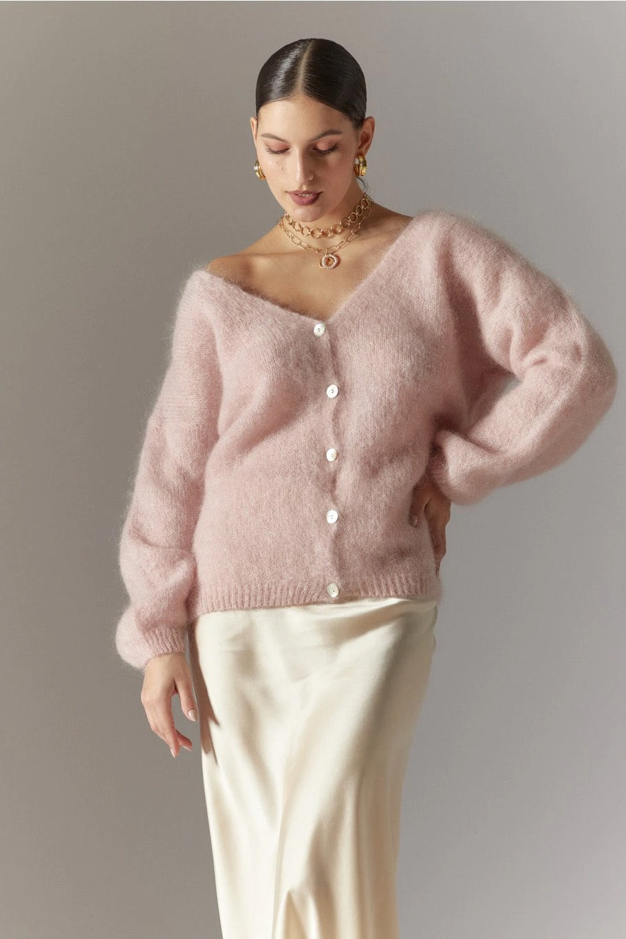 Cornelia LS Cardigan Light Pink