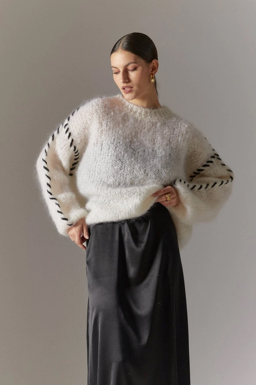 Catia Mohair Stitch Pullover White