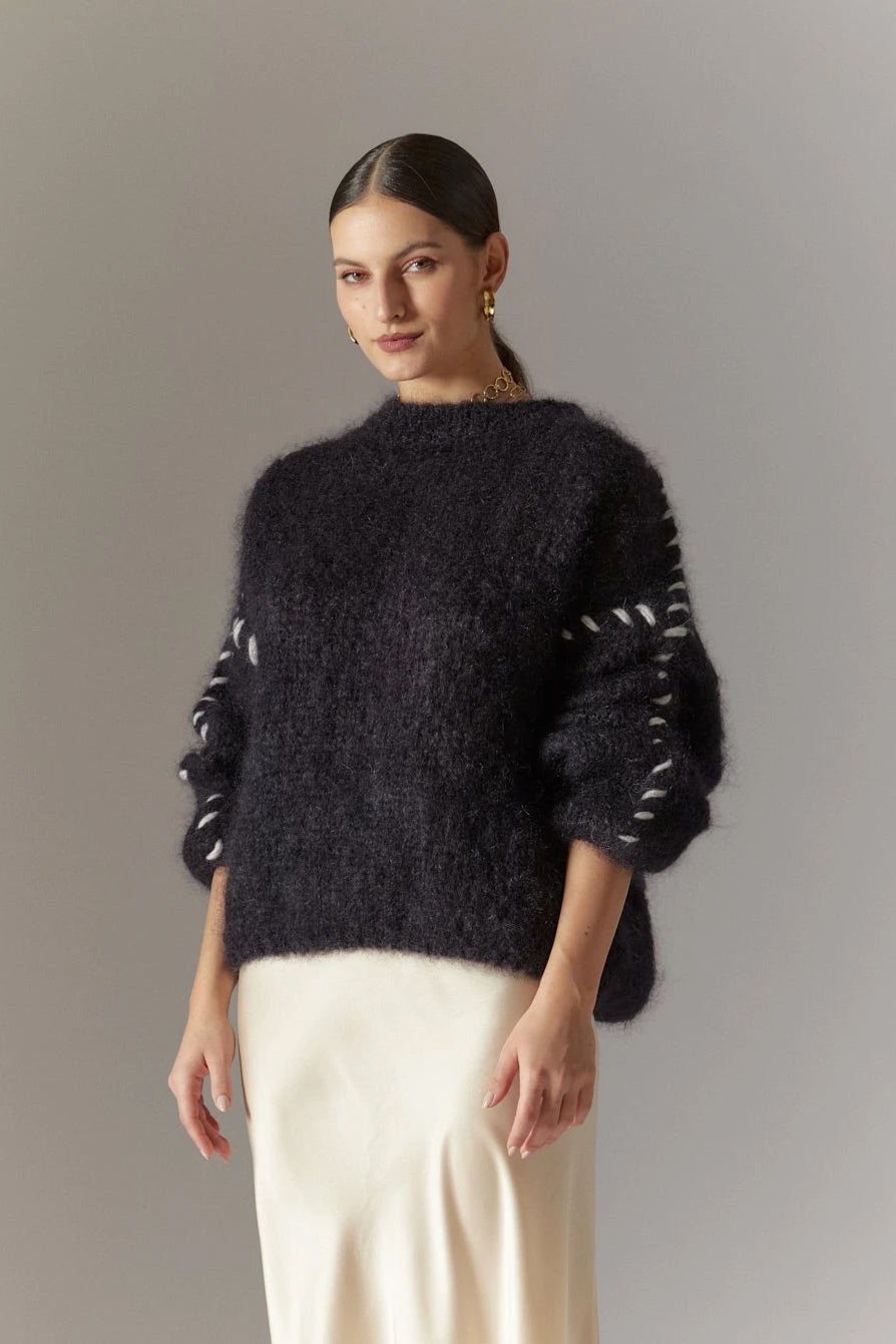 Catia Mohair Stitch Pullover Black