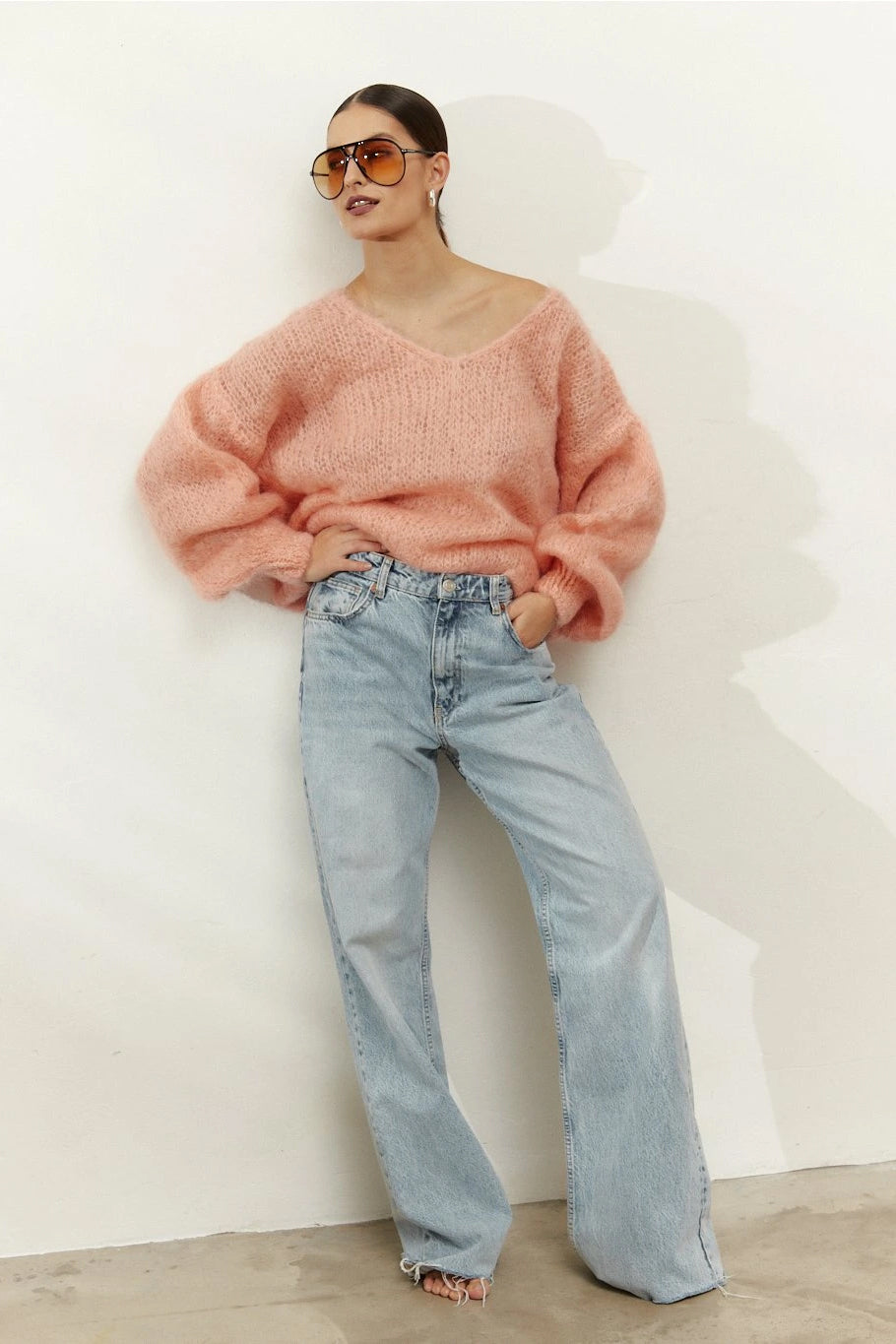 Milana LS Mohair Knit Peach