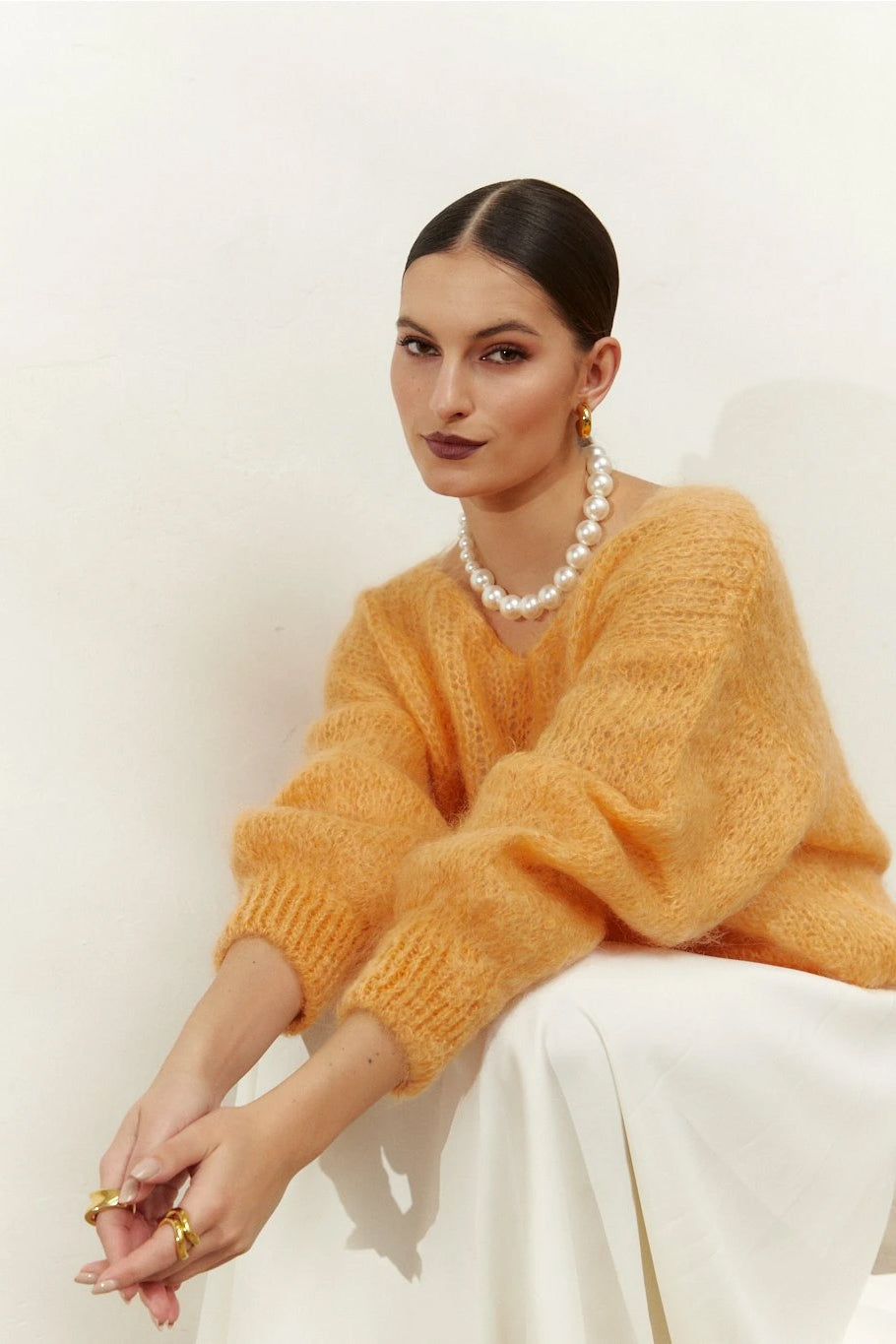 Milana LS Mohair Knit Light Orange