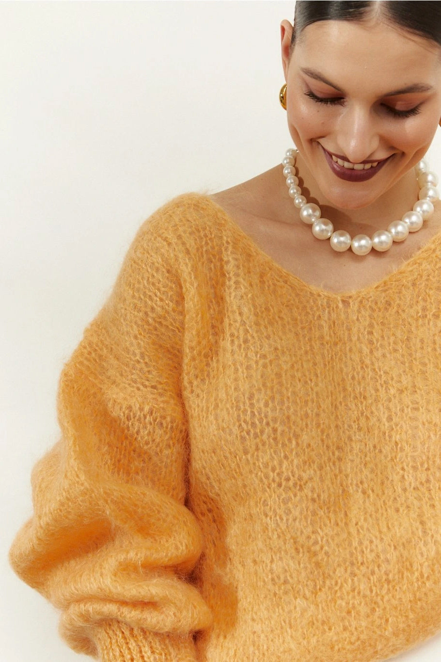 Milana LS Mohair Knit Light Orange