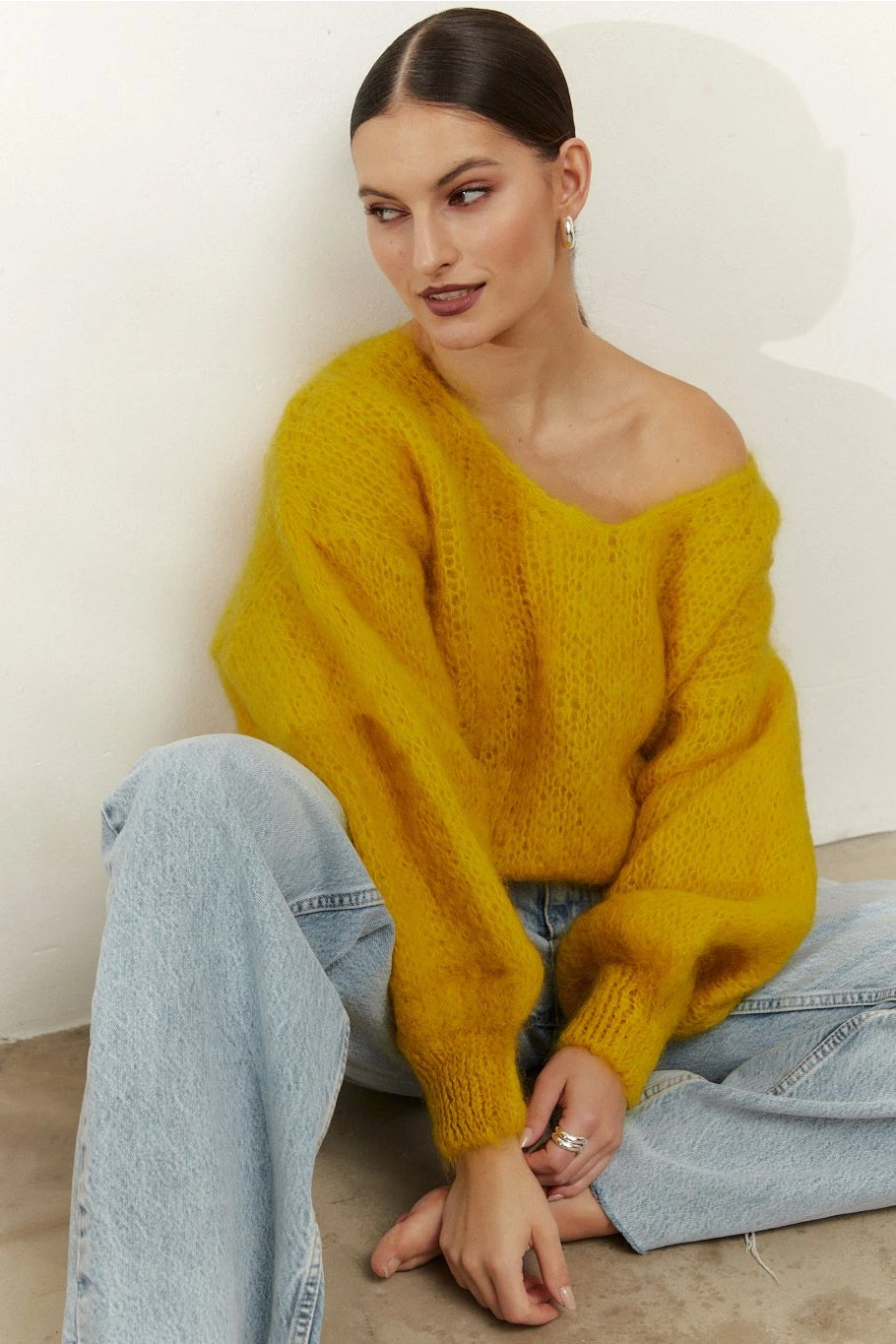 Milana LS Mohair Knit Mustard