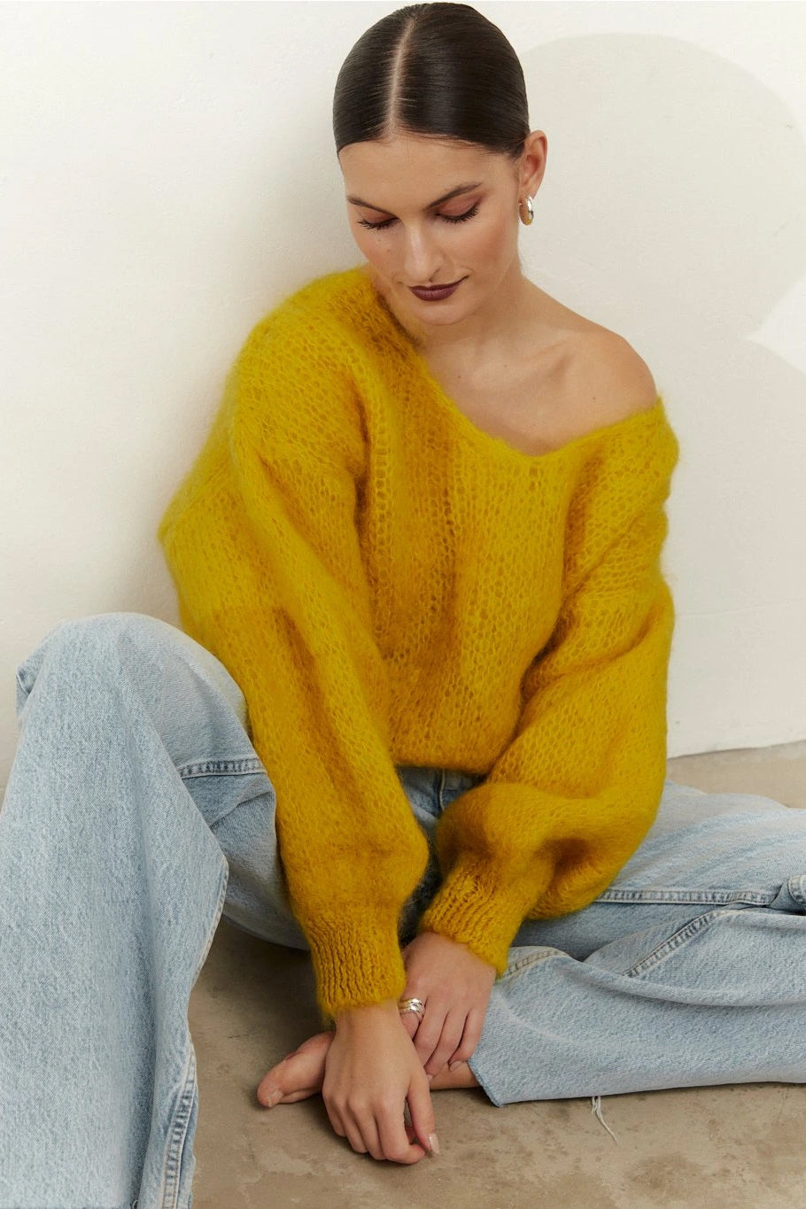 Milana LS Mohair Knit Mustard