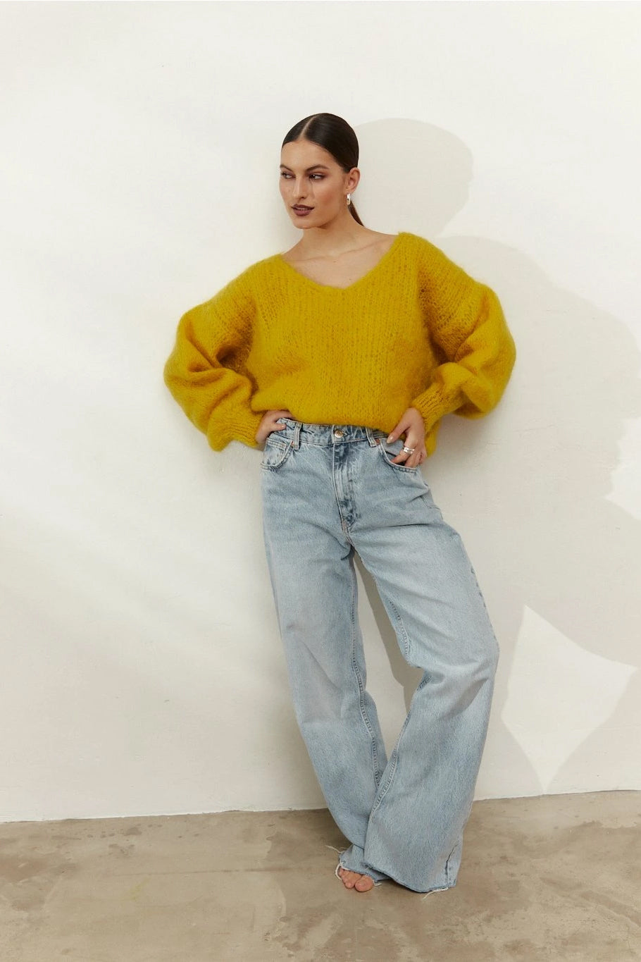 Milana LS Mohair Knit Mustard