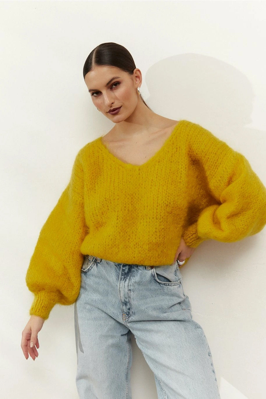 Milana LS Mohair Knit Mustard