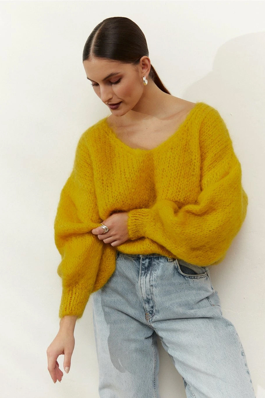 Milana LS Mohair Knit Mustard